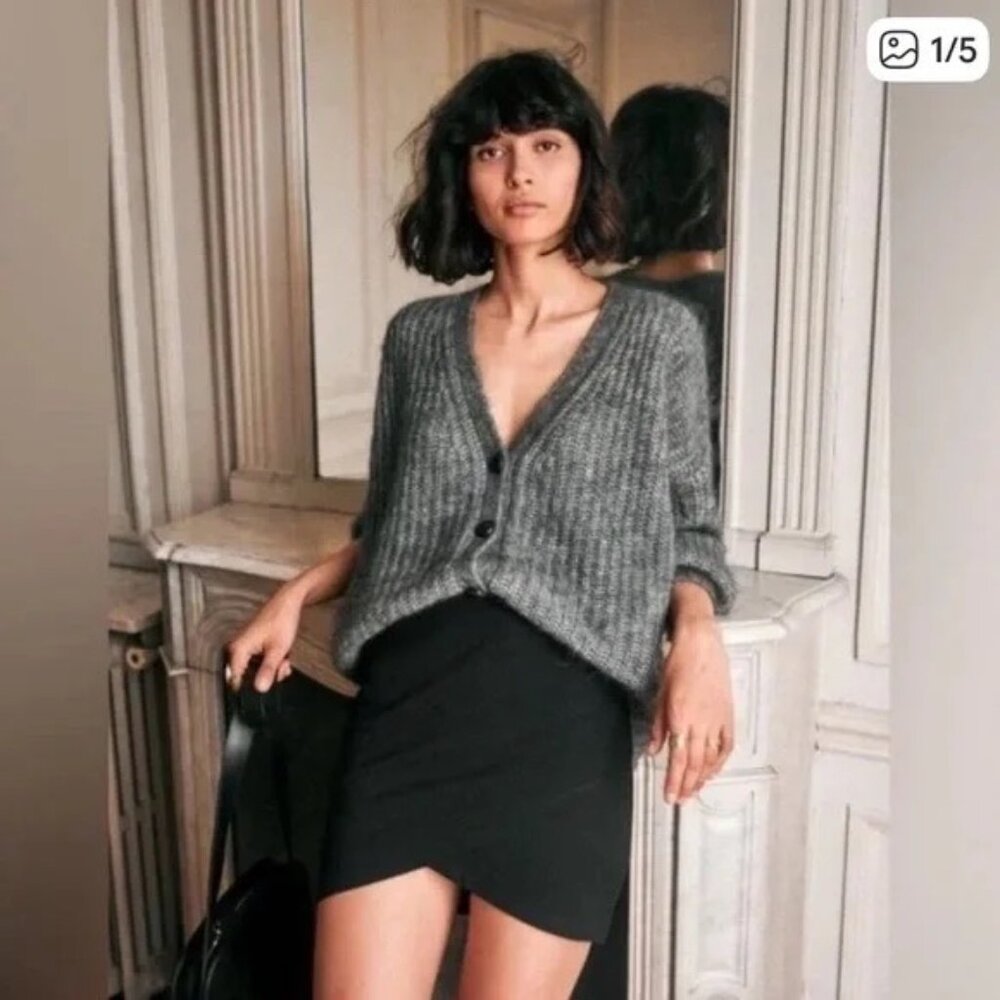 Sezane Calvin Skirt - S Charcoal Gray